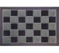 ID Mat - Tapis Paillasson Grattant Picots Floques - Rectangulaire 40 x 60 cm - Antidérapant - Uni - Extérieur Abrité - Picots Grattants et Fibres Absorbantes - Caoutchouc - Gris