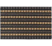 ID MAT - Tapis Paillasson Grattant Solido - Rectangulaire 40 x 60 cm - Bi-Bande - Extérieur - Résistant Intempéries - Nettoyage Facile - Polypropylène - Marron/Beige