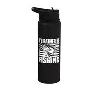 I'd Rather Be Fishing Stainless Steel Insulated Water Bottle