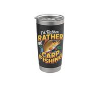 Id Rather Be Pêche à la carpe Vintage Poisson Pêcheur Grandpa Hobby Gobelet isotherme en acier inoxydable double paroi