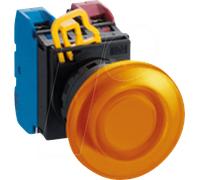 ID YW1LA4E10QM3A - Bouton-poussoir éclairé YW, 22 mm, 1 NO, noir