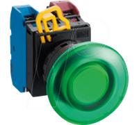 ID YW1LM4E10Q4G - Bouton-poussoir éclairé YW, 40 mm, 1 NO, noir