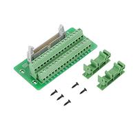 IDC34P Connecteur de bornier de carte de dérivation à 34 broches Module d'interface PLC avec support pour servomoteur PLC Montage sur rail DIN Vert 106 x 51 mm