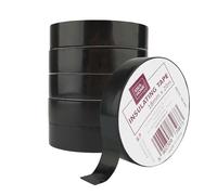 IDEA HOME 6 Pcs Ruban Adhésif Isolant Électrique PVC 18mm x 20m - Réparation de Fils Électriques, Très Flexible, Forte Adhérence, Résistant aux Produits Chimiques, Résistant à l'eau, Noir