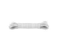 IDEA HOME Corde à Linge Indéchirable de 20 m pour la Maison, Le Jardin et Le Camping - Corde à Linge Robuste en Polyester et revêtement Plastique, Blanc