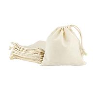 IDEA HOME Emballage de 10 pièces | Sac en coton | 16 x 16,5 cm | Sac en tissu avec cordon de serrage | Sac à déjeuner sac cosmétique | Sac à bijoux | Sac à traction | Certifié Öko-Tex 100 Standard