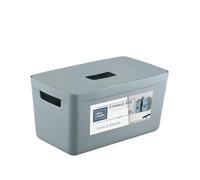 IDEA HOME FLEXISTORE Boîte de Rangement 8 L avec Couvercle et Poignées - Organisateur Solide Empilable en Plastique Incassable pour Maison et Bureau