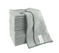 IDEA HOME Lot de 24 Chiffon Microfibre - Chiffons de Nettoyage 30x30cm - Chiffons à Poussière, Multi-usages pour Cuisine, Maison, Cenêtres e Vitre, Gris