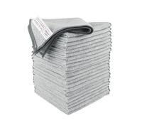 Idea Home Lot de 24 Chiffons Microfibre 30x30 cm 230 g/m² Gris, Lavettes Absorbantes pour Nettoyage