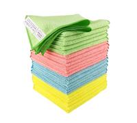 Idea Home Lot de 24 Chiffons Microfibre 30x30 cm 230 g/m² Mix, Lavettes Absorbantes pour Nettoyage