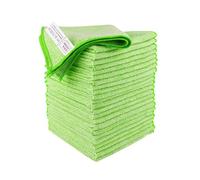 Idea Home Lot de 24 Chiffons Microfibre 30x30 cm 230 g/m² Verts, Lavettes Absorbantes pour Nettoyage