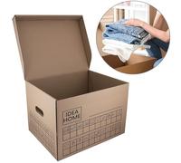 IDEA HOME MOOVE Lot de 6 Cartons de Déménagement Renforcés 30 kg, Gris Ou Blanc