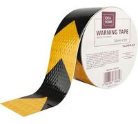 IDEA HOME Ruban de Marquage Autocollant 50 mm x 5 m - Bande d'Avertissement Réfléchissante avec Flèches - Marquage de Sol et de Sécurité Jaune/Noir (Lot de 6)