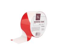 IDEA HOME Ruban de Signalisation 50 m x 48 mm - Polyéthylène Basse Densité LDPE - Bande de Délimitation de Zone de Sécurité - Couleur Rouge et Blanche