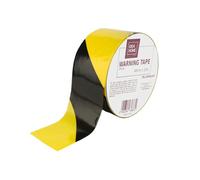 IDEA HOME Ruban de Signalisation Jaune Noir 50m x 48mm Bande de Sécurité Non Adhésive Délimitation Zones Danger Chantier Événement