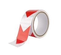 IDEA HOME Ruban de Signalisation Réfléchissant Blanc Rouge 50 mm x 5 m, Autocollant Fluorescent à Flèches