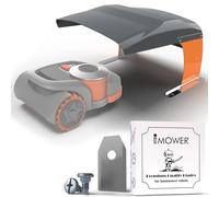 Idea Mower Garage Robot Tondeuse VADER NAVI + 30 lames de rechange Premium offertes - Compatible avec Segway NaviMow (Noir/Orange)