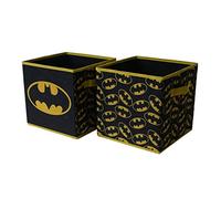 Idea Nuova Batman Lot de 2 cubes de rangement pliables Noir