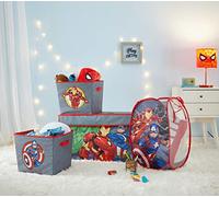 Idea Nuova Marvel The Avengers Lot de 4 Solutions de Rangement avec Panier Pop-up, Coffre de Rangement Pliable et 2 bacs de Rangement emboîtables