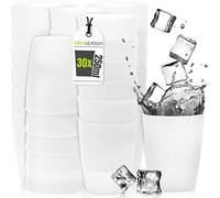 idea-station Gobelet Plastique reutilisable 30 pieces - 25cl - transparent | Sans BPA + Dur + Incassable - verre en plastique enfant pour camping - rigide goblet plastic clair 250 ml pour anniversaire