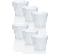 idea-station Pot de Fleur Plastique 6 x 11 cm - Blanc - Pot Suspendu - Cache Pot Plante Interieur