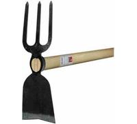 Ideal Houe de jardin, 3 dents, lame large 135cm manche en frêne