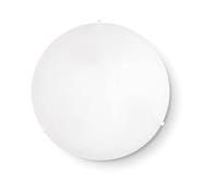 Ideal Lux 007984 Simply PL3, Diffuseur Transparent Sablé Crochets Ferme Verre en Métal Émaillé avec Système de Bloquage À Ressort, E27, 60 W