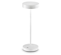 Ideal Lux 311715 OUTDOOR TOFFEE Lampe de table LED avec fonction tactile pour l'extérieur, 320 mm, 2 W, 230/180 lm, 3000 K, indice de protection IP54, blanche, batterie rechargeable, interrupteur marc