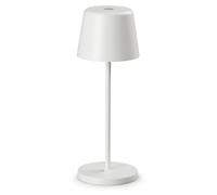 Ideal Lux 346892 Jolie lampe de table d'extérieur avec fonction tactile, H 208 mm, LED, 3 W, 220/110 lm, 2200-2700 K, IP65, blanche, avec station de recharge