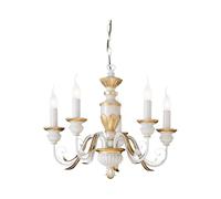 Ideal Lux Firenze SP5 Lampe à suspension en résine, blanc vieilli