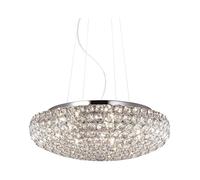 Ideal Lux KING SP7 G9 Chrome - Ceiling Lighting (Bedroom, Children's Room, dining room, Living room, chrome, iP20, Surfaced, Round, Glass, Metal)