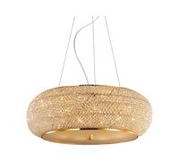 Ideal Lux PASHA 'SP10 E14 Gold - Ceiling Lighting (Bedroom, Children's Room, dining room, Living room, Gold, iP20, Surfaced, Round, Glass, Metal)