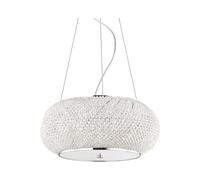 Ideal Lux PASHA 'SP6 E14 Chrome - Ceiling Lighting (Bedroom, Children's Room, dining room, Living room, chrome, iP20, Surfaced, Round, Glass, Metal)