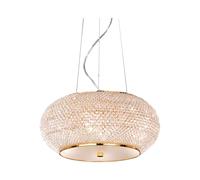 Ideal Lux PASHA 'SP6 E14 Gold - Ceiling Lighting (Bedroom, Children's Room, dining room, Living room, Gold, iP20, Surfaced, Round, Glass, Metal)