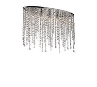 Ideal Lux RAIN PL5 intérieur E14 Chrome - Ceiling Lighting (Bedroom, Children 's Room, Dining Room Living Room, chrome IP20, surfaced, Round, Glass, Metal)