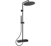 Ideal Standard A7631XG Ceratherm S200 Système de douche avec thermostat de douche et étagère - Douchette à main et pommeau de tête Ø 30 cm - Flexible de douche 150 cm - Noir soie