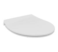 Ideal Standard abattant de WC universel, forme ovale, Slim - Blanc (Alpin) | Avec fermeture automatique, abattant WC ovale amovible pour un nettoyage facile, en polypropylène recy 374801