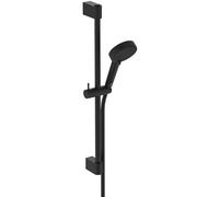 Ideal Standard Alero RENO Ensemble de douche avec barre de douche, économe en eau, pommeau de douche à deux jets, flexible de douche Idealflex 1750 mm - Noir Mat (103 x 640 mm)