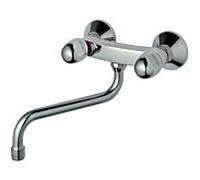 Ideal Standard Alpha robinet Alpha cuisine B2042AA chromé , montage mural, saillie 268 mm