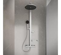 Ideal Standard – Set de douche ALU+ BD583SI – Thermostat, Ø26 cm, 2 jets, argenté