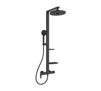 Ideal Standard Ceraflow Alu+ Colonne de douche, Fabriqué à partir de 100% d'aluminium recyclé, douchette à économie d'eau avec différents types de jets - Noir Mat (356x501x1113 mm)