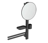 Ideal Standard ALU+ - Miroir avec porte-serviettes, tablette et gobelet pour brosses à dents et dentifrice, soie noire BD588XG