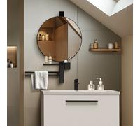Ideal Standard Miroir ALU+ BD587XG avec porte-serviettes, tablette et gobelet, noir soie