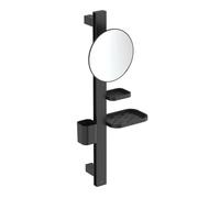 Ideal Standard ALU+ - Miroir cosmétique avec étagère et gobelet pour brosses à dents et dentifrice, soie noire BD589XG