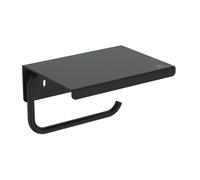 Ideal Standard ALU+ - Porte-papier toilette avec étagère, noir soyeux BD592XG