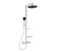 Ideal Standard ALU+ - Set de douche avec thermostat, diamètre 26 cm, 2 jets, argenté BD583SI