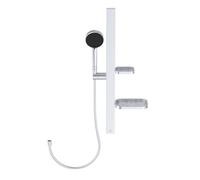 Ideal Standard ALU+ - Set de pommeau de douche, barre et flexible, 2 jets, argenté BD586SI