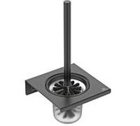 Ideal Standard Brosse WC murale avec support ALU+ BD593XG – verre dépoli, noir soyeux
