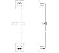 Ideal Standard Archimodule A1527AA 600 mm, avec coude de raccordement mural intégré, chromée