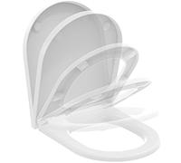 Ideal Standard Blend Curve abattant WC, Softclose, recouvrant - Blanc Mat | Abattant WC amovible avec mécanisme de fermeture en douceur (Softclose) et charnières robustes en acier inoxydable, T3760V1